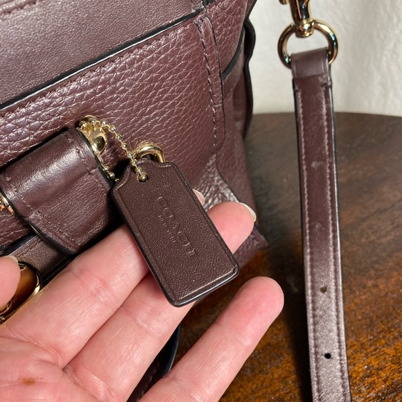 Coach Peeble leather swagger 27 Crossbody shoulder bag 87295 oxblood - Picture 11 of 12